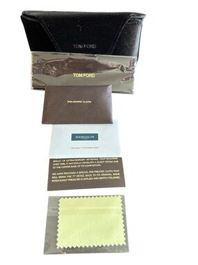 Tom Ford Brown Velvet Sunglasses Case with Branded Cloths